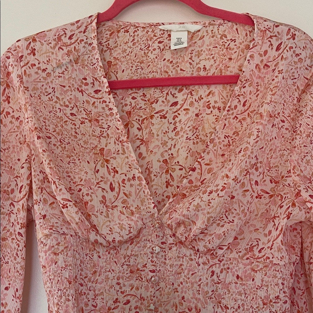 H&M Pink Floral Blouse - Picture 3 of 8
